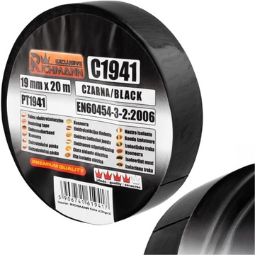 ЛЕНТА ИЗОЛЯЦИОННАЯ 20МХ19ММ ЭЛЕКТРИЧЕСКАЯ ЧЕРНАЯ ПРОЧНАЯ ВОДОНЕПРОНИЦАЕМАЯ ПВХ RICHMANN