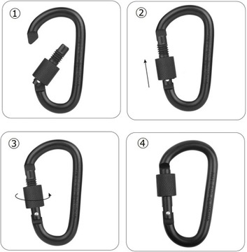 КАРАБИН SHAKEL, ЧЕРНЫЙ АЛЮМИНИЕВЫЙ КАРАБИН