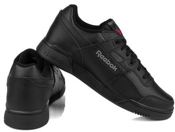 REEBOK WORKOUT PLUS МУЖСКИЕ ЧЕРНЫЕ КРОССОВКИ СПОРТИВНЫЕ КОЖАНЫЕ размер 43