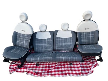 FOTELE FOTEL KANAPA TYŁ KOMPLET AIRBAG FOTELA FIAT 500 LIFT
