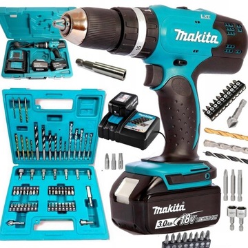 Wiertarko wkrętarka MAKITA 18V BATERIA 2x3Ah DDF453RFE ZESTAW NARZĘDZIOWY