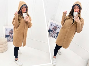 ПАЛЬТО АЛЬПАКА КУРТКА С КАПЮШОНОМ ЦВЕТА ШЕРСТИ АЛЬПАКИ