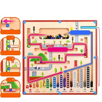 Игра-сортировка деревянного магнитного лабиринта