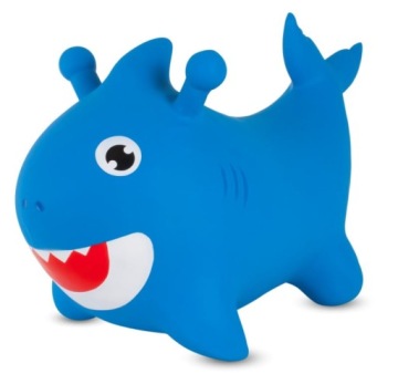 Стрибунець для дітей гумовий для стрибків з насосом на рочок Акула Baby Shark