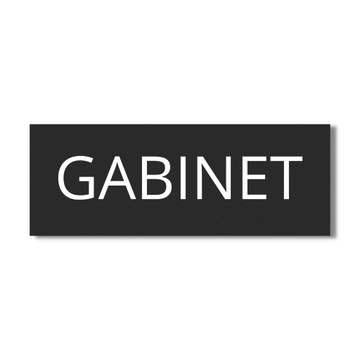 TABLICZKA CZARNY NAPIS GABINET 30x10CM NA DRZWI ŚCIANĘ TRWAŁY DRUK UV MAT