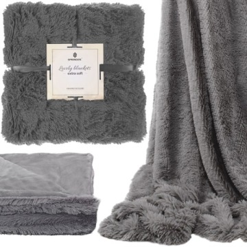 THICK FLANKET WŁOCHACZ покрывало двухстороннее 200х220 см МЯГКИЙ ПЛЕД