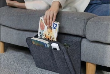 ПОДВЕСНОЙ ОРГАНАЙЗЕР ДЛЯ ДИВАНА-КРОВАТИ МНОГОФУНКЦИОНАЛЬНЫЙ темно-серый