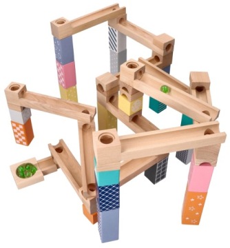 Кульковий трек ADAMTOYS трек кульковий дерев'яний пастельний іграшка для дитини 53 шт.