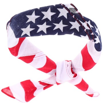 Opaska na głowę FLAGA AMERYKAŃSKA BANDANA MĘSKA KIESZEŃ KWADRATOWA Z NADRUKIEM WŁOSÓW