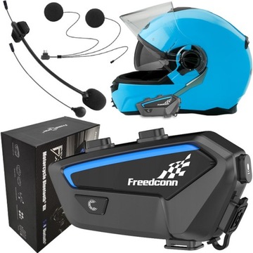 INTERKOM MOTOCYKLOWY FREEDCONN FX KONFERENCJA POLSKI LEKTOR RADIO FM BT 5.0