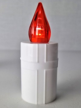 БОЛЬШАЯ СВЕЧА СВЕТОДИОДНАЯ, БЕЛЫЙ КРЕСТ, 12 СМ R14 БАТАРЕИ-ВСТАВКА ДЛЯ БАТАРЕИ