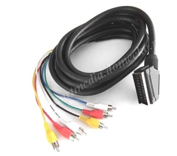 kabel DVBt EURO SCART 6RCA 6-RCA chinch TV~AV 1,2m