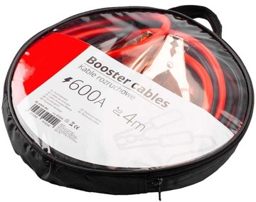 GRUBE MOCNE KABLE PRZEWODY ROZRUCHOWE 600A 4 metry POKROWIEC DO AKUMULATORA