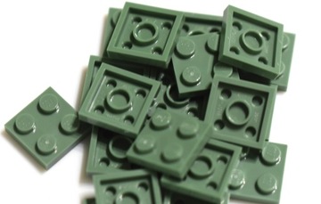 Lego płytkasand green 2x2 3022 10szt