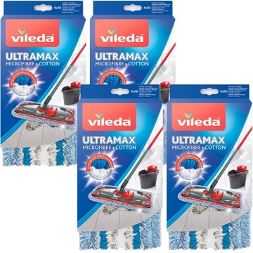 Vileda 4x Wkład Mop Ultramax Ultramat Micro Cotton