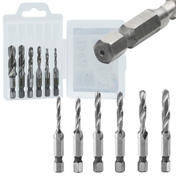 ZESTAW WIERTEŁ GWINTUJĄCYCH HSS M3-M10 6SZT GWINTOWNIKI METRYCZNE DO METALU