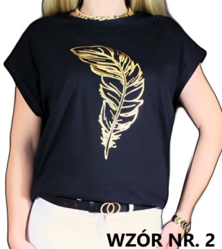 БЛУЗКА ФУТБОЛКА С МОДНЫМ ПРИНТОМ ЗОЛОТОЙ Ловец СНОВ ПЕРО ЛИСТ 3XL 46