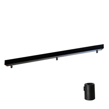 Podsufitka do lampy 80cm 3 otwory czarna + 01S
