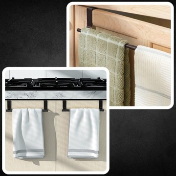 Черные вешалки LOFT для кухонных полотенец, 2 шт, на шкафчик в ванную.