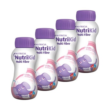 NutriKid Multi Fibre TRUSKAWKA ZESTAW 4x200ml