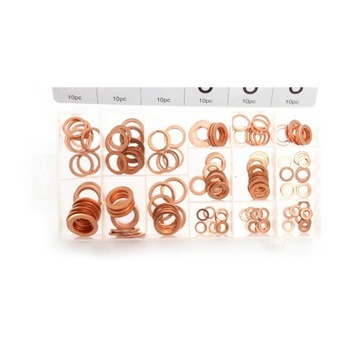 МЕДНЫЕ ШАЙБЫ КОМПЛЕКТ ШАЙБ, ПРОКЛАДОК 150 + СОРТИРОВКА