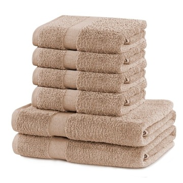Ręczniki 6 sztuk zestaw Bawełna Miękkie Beż