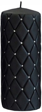 OZDOBNA ŚWIECA FLORENCJA ARTMAN CZARNA MAT 18cm