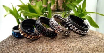 Кольцо с печаткой, обручальное кольцо, нержавеющая сталь, цепочка