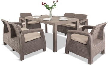 Комплект пластиковой садовой мебели Allibert Corfu Fiesta Set бежевый