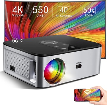 Projektor LED Horlat 4K 5G czarny