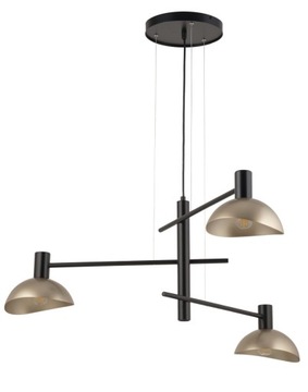 SIGMA Nowoczesna lampa LED ARTIS 3 zwis czarny/złoty LED