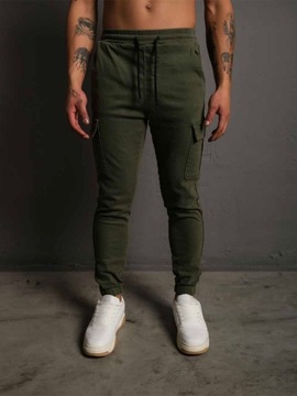 SPODNIE JOGGERY BOJÓWKI KHAKI 384 DENLEY_31/M