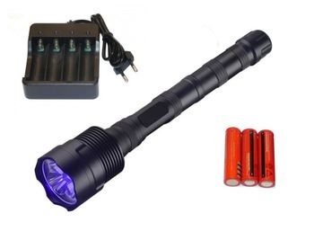 LATARKA LED UV 405nm 21W + 3 aku Liion + ładowarka