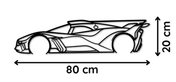 SAMOCHÓD Bugatti Bollide OBRAZ AŻUROWY SUPERSAMOCHÓD WYŚCIGOWY PANEL 80 cm