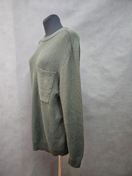 River męski sweter khaki długi cienki M