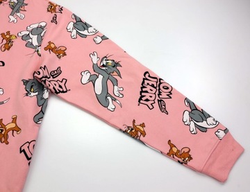 Bluza damska z kapturem Tom and Jerry r. 1X Plus Size Kot Mysz różowa