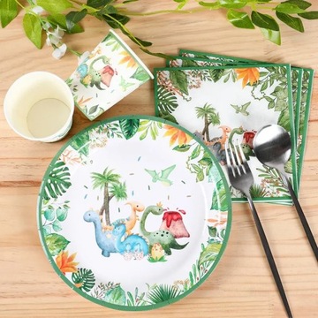 Одноразовая посуда на тему динозавра, украшение на день рождения