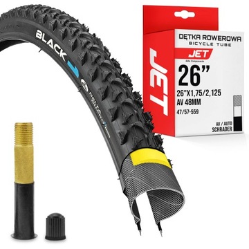 Opona rowerowa MTB - BLACKONE - 26x1.95 / 50-559 mm + dętka JET zawór AV
