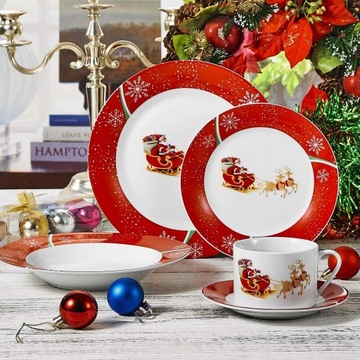 Рождественский набор тарелок Рождественский 30 шт. Олени