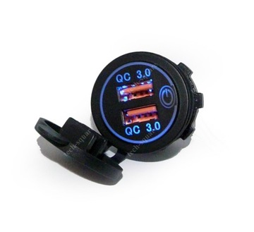 Gniazdo montażowe USB Quick Charge x2 36W 12-24V