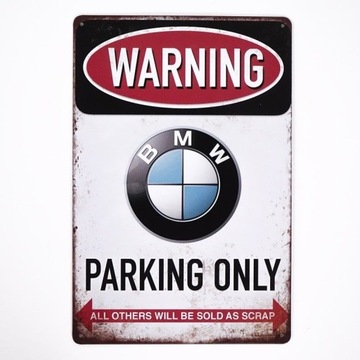 Tabliczka dekoracyjna metalowa WARNING PARKING