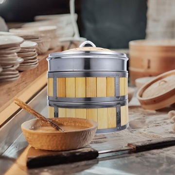 1 КУХОННЫЙ КОМПЛЕКТ БАМБУКОВАЯ ДОМАШНЯЯ КОРЗИНА ДЛЯ ПАРОВАНИЯ