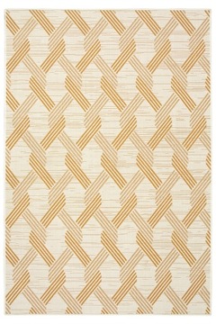 200x290 cm SZNURKOWY DYWAN POMARAŃCZ KREM W ROMBY