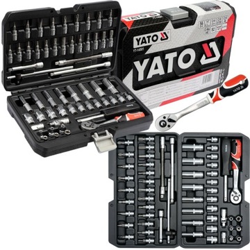 НАБОР ИНСТРУМЕНТОВ YATO ТОРЦЕВЫЕ КЛЮЧИ 56EL 1/4 ТРЕЩОТКА YT-14501
