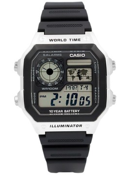 ЧАСЫ МУЖСКИЕ CASIO AE-1200WH-1CVEF 100M СВЕТОДИОДНЫЙ БУДИЛЬНИК