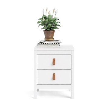 Прикроватная тумбочка в скандинавском стиле, белый матовый, 2 ДВЕРИ, 44 см x 54 см MADRID