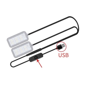 Светодиодные автомобильные фары USB, универсальные водонепроницаемые с переключателем синего цвета 5 В