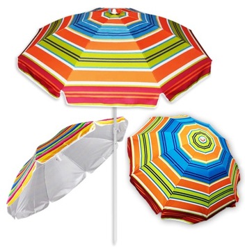 DUŻY PARASOL UV PLAŻOWY KEMPINGOWY OGRODOWY TARAS BALKON REGULOWANY 180 cm