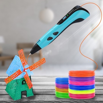 НАБОР 3D РУЧКИ ДЛЯ ДЕТЕЙ GIGA ПРИНТЕР + КАРТРИДЖИ 200 М 40х5 м