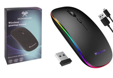 Mysz Bezprzewodowa PC Laptop SLIM Led bez baterii Cicha Mysz Dunmoon